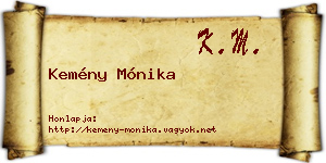 Kemény Mónika névjegykártya